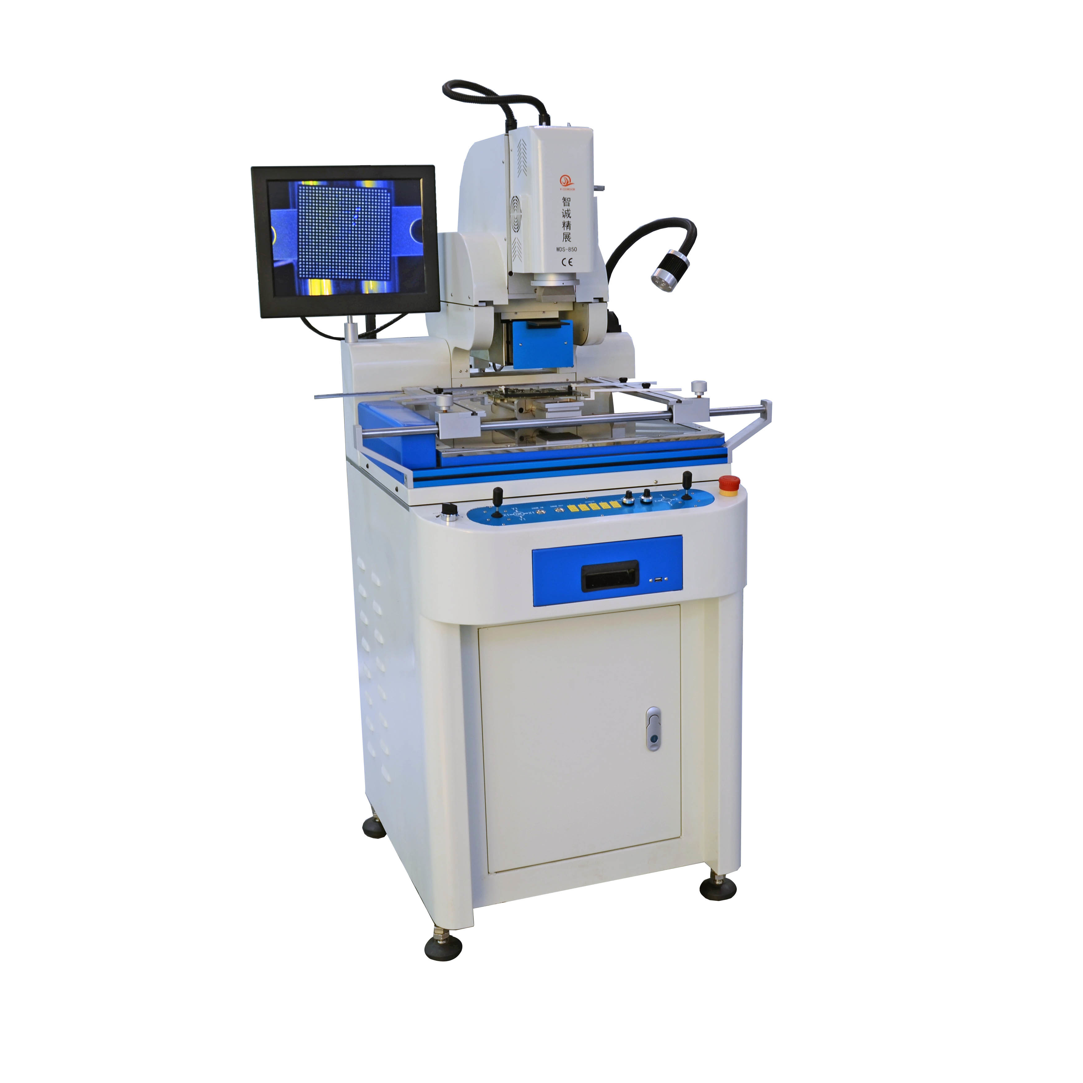 Quality Reworkk Display Stand Examples HD Display WDS 850 BGA Rework Station Vacuum Adsorption Optical Alignment